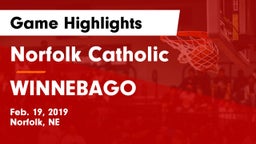 Norfolk Catholic  vs WINNEBAGO Game Highlights - Feb. 19, 2019