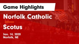 Norfolk Catholic  vs Scotus  Game Highlights - Jan. 14, 2020