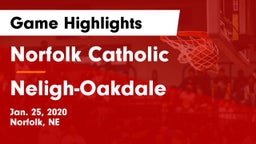 Norfolk Catholic  vs Neligh-Oakdale  Game Highlights - Jan. 25, 2020
