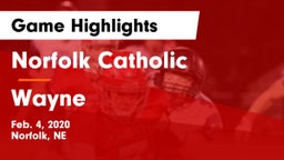 Norfolk Catholic  vs Wayne  Game Highlights - Feb. 4, 2020
