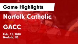 Norfolk Catholic  vs GACC Game Highlights - Feb. 11, 2020