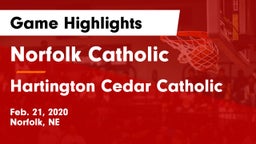 Norfolk Catholic  vs Hartington Cedar Catholic Game Highlights - Feb. 21, 2020