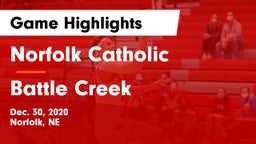 Norfolk Catholic  vs Battle Creek  Game Highlights - Dec. 30, 2020