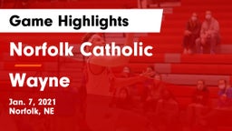 Norfolk Catholic  vs Wayne  Game Highlights - Jan. 7, 2021