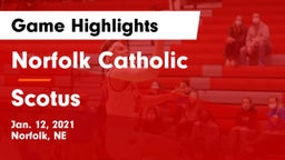 Norfolk Catholic  vs Scotus  Game Highlights - Jan. 12, 2021