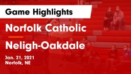 Norfolk Catholic  vs Neligh-Oakdale  Game Highlights - Jan. 21, 2021