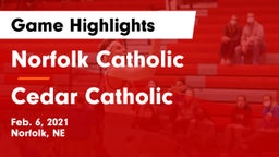 Norfolk Catholic  vs Cedar Catholic  Game Highlights - Feb. 6, 2021