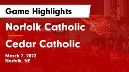 Norfolk Catholic  vs Cedar Catholic  Game Highlights - March 7, 2022