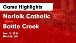 Norfolk Catholic  vs Battle Creek  Game Highlights - Jan. 5, 2024