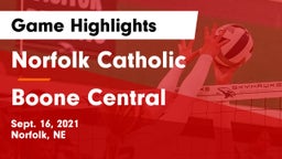 Norfolk Catholic  vs Boone Central  Game Highlights - Sept. 16, 2021
