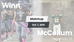 Matchup: Winn  vs. McCollum  2016