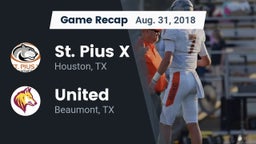 Recap: St. Pius X  vs. United  2018