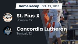 Recap: St. Pius X  vs. Concordia Lutheran  2018