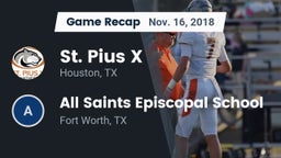 Recap: St. Pius X  vs. All Saints Episcopal School 2018