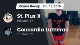 Recap: St. Pius X  vs. Concordia Lutheran  2019