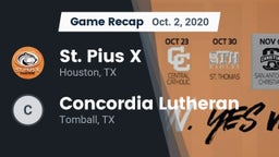Recap: St. Pius X  vs. Concordia Lutheran  2020