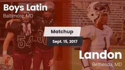 Matchup: Boys Latin High vs. Landon  2017