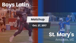 Matchup: Boys Latin High vs. St. Mary's  2017