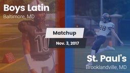 Matchup: Boys Latin High vs. St. Paul's  2017