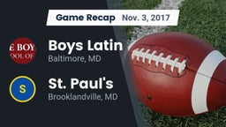 Recap: Boys Latin  vs. St. Paul's  2017