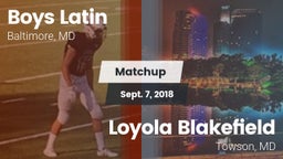 Matchup: Boys Latin High vs. Loyola Blakefield  2018