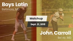Matchup: Boys Latin High vs. John Carroll  2018
