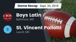 Recap: Boys Latin  vs. St. Vincent Pallotti  2018