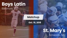 Matchup: Boys Latin High vs. St. Mary's  2018