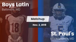 Matchup: Boys Latin High vs. St. Paul's  2018