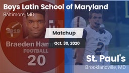Matchup: Boys Latin High vs. St. Paul's  2020