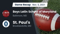 Recap: Boys Latin School of Maryland vs. St. Paul's  2021