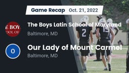 Recap: The Boys Latin School of Maryland vs. Our Lady of Mount Carmel  2022