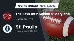 Recap: The Boys Latin School of Maryland vs. St. Paul's  2022