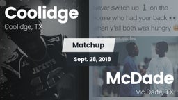 Matchup: Coolidge vs. McDade  2018