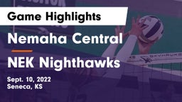 Nemaha Central  vs NEK Nighthawks Game Highlights - Sept. 10, 2022