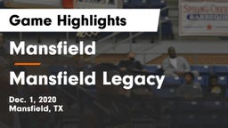 Mansfield  vs Mansfield Legacy  Game Highlights - Dec. 1, 2020