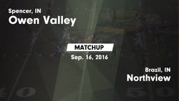 Matchup: Owen Valley High vs. Northview  2016