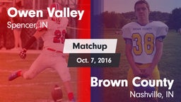 Matchup: Owen Valley High vs. Brown County  2016