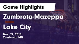 Zumbrota-Mazeppa  vs Lake City  Game Highlights - Nov. 27, 2018