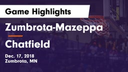 Zumbrota-Mazeppa  vs Chatfield  Game Highlights - Dec. 17, 2018