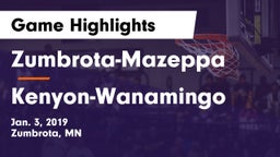 Zumbrota-Mazeppa  vs Kenyon-Wanamingo Game Highlights - Jan. 3, 2019