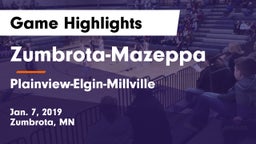 Zumbrota-Mazeppa  vs Plainview-Elgin-Millville  Game Highlights - Jan. 7, 2019