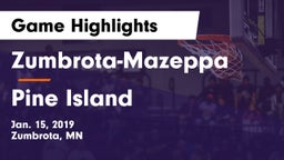 Zumbrota-Mazeppa  vs Pine Island Game Highlights - Jan. 15, 2019
