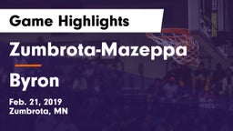 Zumbrota-Mazeppa  vs Byron  Game Highlights - Feb. 21, 2019