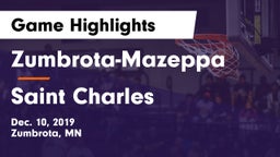 Zumbrota-Mazeppa  vs Saint Charles  Game Highlights - Dec. 10, 2019