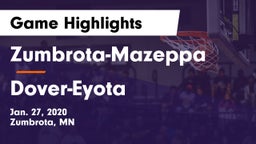 Zumbrota-Mazeppa  vs Dover-Eyota  Game Highlights - Jan. 27, 2020