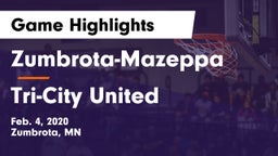 Zumbrota-Mazeppa  vs Tri-City United Game Highlights - Feb. 4, 2020