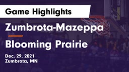 Zumbrota-Mazeppa  vs Blooming Prairie  Game Highlights - Dec. 29, 2021