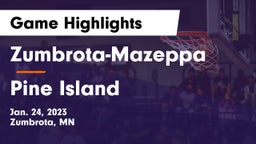 Zumbrota-Mazeppa  vs Pine Island  Game Highlights - Jan. 24, 2023