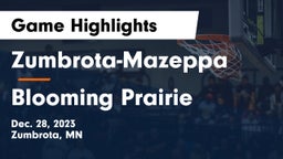 Zumbrota-Mazeppa  vs Blooming Prairie  Game Highlights - Dec. 28, 2023